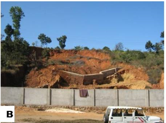 Mawiong earth slide in East Khasi Hills, Meghalaya